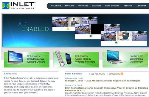 美國(guó)數(shù)字視頻技術(shù)開(kāi)發(fā)商Inlet